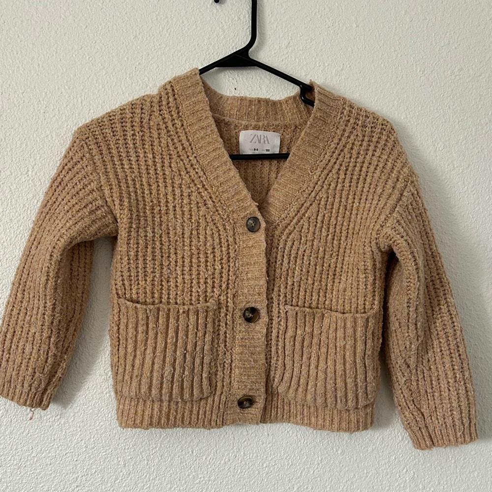 Zara girls knit button down cardigan sz 8/9